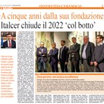 A CINQUE ANNI DALLA SUA FONDAZIONE, ITALCER CHIUDE IL 2022 